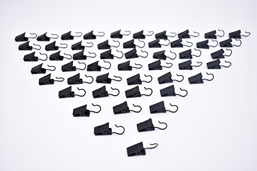 Product Cover Art&Beauty 50pcs Black Metal Hook Clips Hanging Curtain Clip Hanger