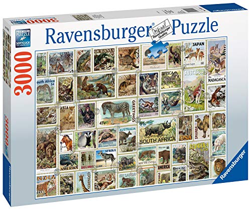 Product Cover Ravensburger 17079 Animal Stamps 3000 Piece Puzzle for Adults - Every Piece is Unique, Softclick Technology Means Pieces Fit Together Perfectly