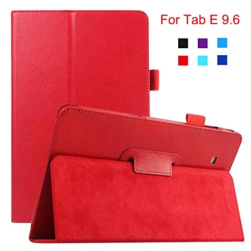 Product Cover Samsung Galaxy Tab E 9.6 Case - EAGKORD Leather Slim Folding Cover for Galaxy Tab E 9.6 Inch Tablet SM-T560 T561 T565 SM-T567V 4G LTE Version - Red [NOT FIT TAB E 8.0 Inch Tablet]