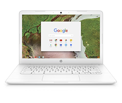 Product Cover HP Chromebook 14-inch Laptop with 180-Degree Axis, Intel Celeron N3350 Processor, 4 GB RAM, 32 GB eMMC Storage, Chrome OS (14-ca050nr, White)