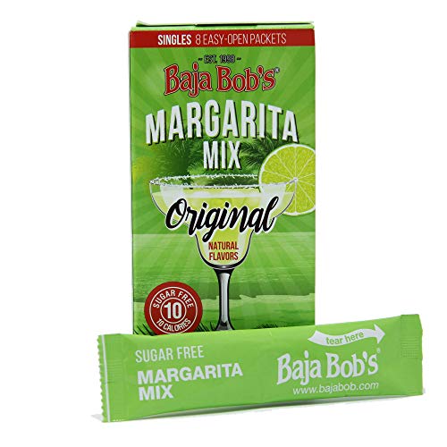 Product Cover Baja Bob's Original Margarita Mix Singles (Contains 8 Single-Serve Packets) - Easy to Make a Cocktail in 60 Seconds, Sugar Free, Keto Friendly, Low Calorie, Low Carb Skinny Cocktail Mixer