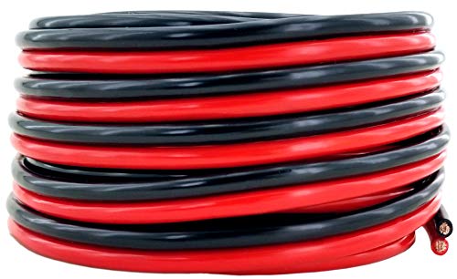 Product Cover GS Power's 12 AWG (American Wire Gauge) 99.9% OFC copper, Zip Cord Speaker Cable for Car Stereo Radio Amplifier Remote Automotive Trailer Hookup Drone Wiring | 25 ft Red & Black Bonded (50 feet total)