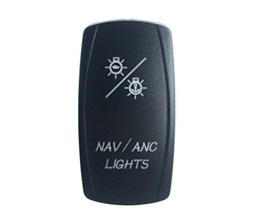 Product Cover BANDC NAV/ANC Lights Rocker Switch On-Off-ON Blue LED Dpdt/7 pins 12v/24v Waterproof IP 66 Marine Boat Car