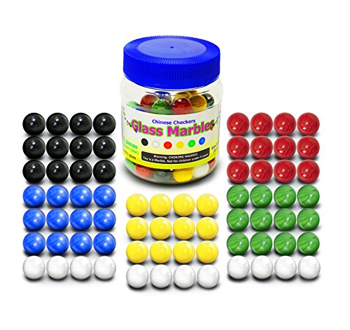 Product Cover Super Value Depot Chinese Checkers Glass Marbles. Set of 72, 12 each Color. Size 9/16
