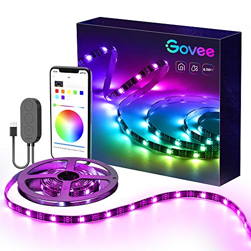 Product Cover Dreamcolor LED Strip Lights with APP, Govee 6.56ft/2m USB Light Strip Built-in Digital IC, 5050 RGB Strip Lights, Color Changing with Music, Computer Monitor Backlight, Waterproof LED TV Backlight