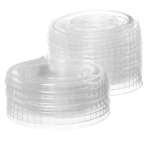 Product Cover Crystalware, Disposable Plastic Portion Cup Lids, Fits Portion Cups Sizes 1.5oz to 2 oz, 100 Lids Clear (Medium)