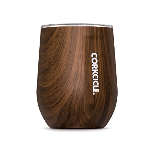 Product Cover Corkcicle 12 oz Triple-Insulated Stemless Glass (Perfect for Wine) - Walnut Wood