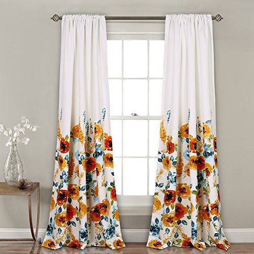 Product Cover Lush Decor 16T002249 Percy Bloom Window Curtain Panel Pair, 84