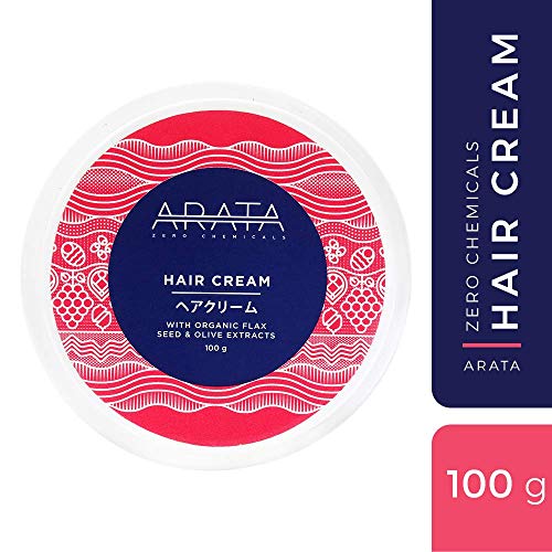 Product Cover Arata Zero Chemicals Hair Cream, Restore Curls and Growth, After Shower Organic Cream, Light-Hold Styling with Flax Seed Extract, Coconut Oil, 100g