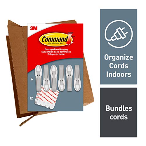 Product Cover Command Gray Cord Bundlers, Indoor Use, Decorate Damage-Free, 6 bundlers, 12 strips (GP304-6NA)