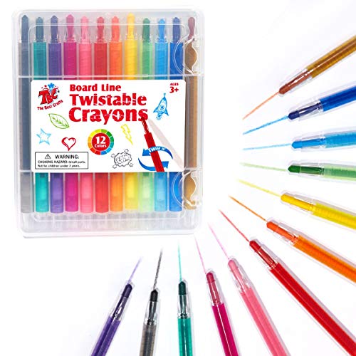 Product Cover 12 Colors Twistable Crayons, Twist-up Colored Pencils, Watercolor Effect Portable Rotating Crayon Kit, Gift for Kids, School Arts & Crafts Supplies