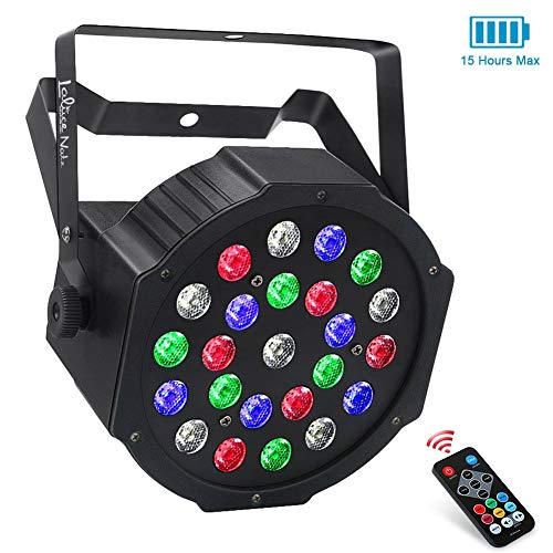 Product Cover LaluceNatz 24LEDs RGBW Battery Powered Wireless LED Par Lights for Stage Lighting with DMX512 and Remote Controlled for Wedding Up lighting DJ Lights