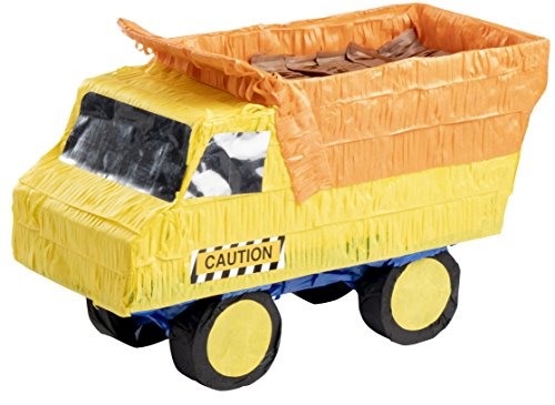 Product Cover Blue Panda Small Dump Truck Pinata, Kids Construction Birthday Party Supplies, 15.5 x 9 x 6 Inches