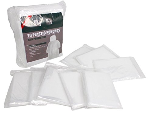 Product Cover Noe&Malu Disposable Emergency Clear Rain Poncho for Adults - 20 Pack