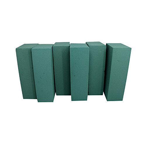 Product Cover Floral Foam Blocks | Florist Flower Styrofoam Green Craft Bricks Applied Dry or Wet | Set of 6