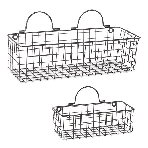 Product Cover DII Assorted Rustic Farmhouse Vintage Wire Wall Basket (Set of 2), Black