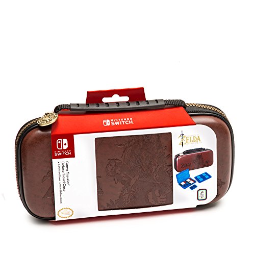 Product Cover Nintendo Switch Zelda Breath of The Wild Carrying Case - Protective Deluxe Travel Case - Koskin Leather with Embossed Zelda Breath of The Wild Art - Official Nintendo Licensed Product