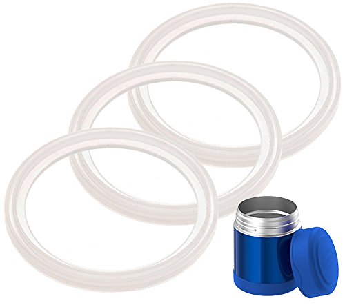 Product Cover 3-Pack of Thermos (TM) Food Jar 10 Ounce FUNtainer (TM) -Compatible Gaskets/O-Rings/Seals by Impresa Products - BPA-/Phthalate-/Latex-Free - Replacement for 10 Ounce Container