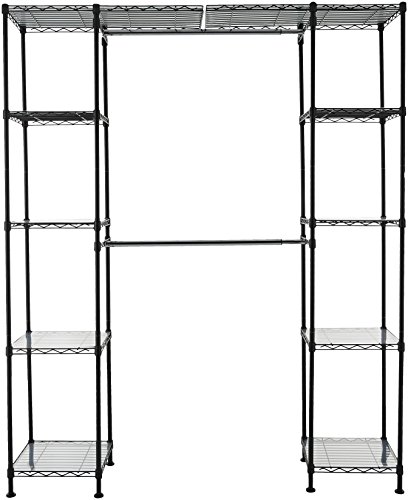 Product Cover AmazonBasics Expandable Metal Hanging Storage Organizer Rack Wardrobe with Shelves, 14