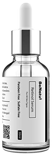 Product Cover Benatu Retinol Serum 2.5% with Hyaluronic Acid, Organic Anti Aging Vegetal Essence for Pores Refining, Anti Wrinkles and Fine Lines, Skin Repairing, 1 oz