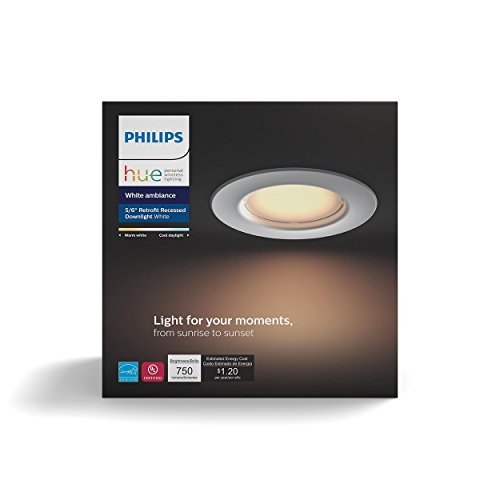Product Cover Philips Hue White Ambiance Dimmable LED Smart Retrofit Recessed Downlight, 5-Inch/6-Inch (Hue Hub Required), Works with Alexa, HomeKit & Google Assistant