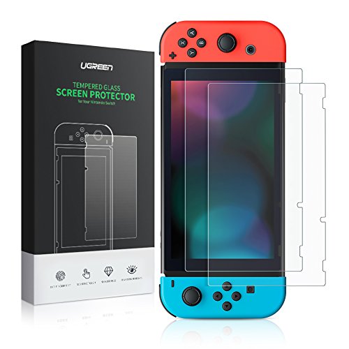 Product Cover UGREEN Switch Screen Protector for Nintendo Switch Tempered Glass 2 Pack Screen Saver Protector Film with Transparent HD Clear Anti-Scratch