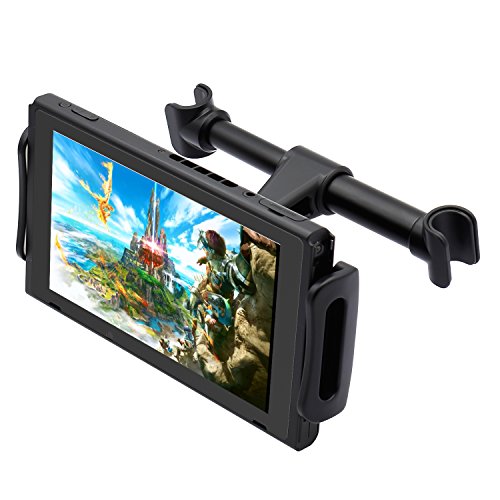 Product Cover Car Headrest Mount for Nintendo Switch, Adjustable Car Holder for Nintendo Switch/iPhone/iPad and Other Tablets (4