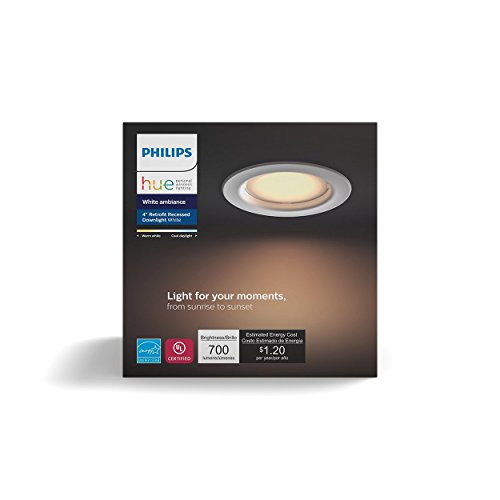 Product Cover Philips Hue White Ambiance Dimmable LED Smart Retrofit Recessed Downlight (4-Inch  Compatible with Amazon Alexa  Apple HomeKit  and Google Assistant)