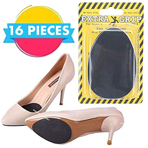 Product Cover ESSENTIAL SALES4YOU Self-Adhesive Anti Slip Stick Pad for Shoes Grips on Bottoms Upgraded Skid Proof Anti-Shedding Sole Protector High Heels Non-Slip Rubber 8 Pairs
