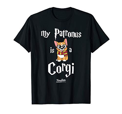Product Cover My Patronus Is A Corgi Funny Corgi Novelty Cute Corgi Themed T-Shirt