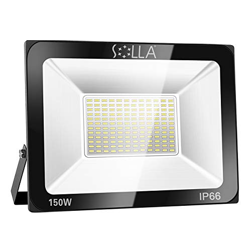 Product Cover SOLLA 150W LED Flood Light, IP66 Waterproof, 12000lm, 800W Equivalent, Super Bright Outdoor Security Lights, 6000K Daylight White, Outdoor Floodlight for Garage, Garden, Lawn and Yard