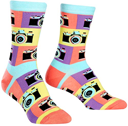 Product Cover Sock It To Me Women's Say Cheese Retro Photography Camera Crew Socks