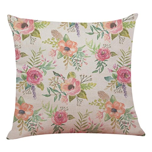Product Cover Lavany Pillow Cases, Pillow Covers Floral Words Printed Pillowcases Cushion Home Car Sofa Decorative (E)