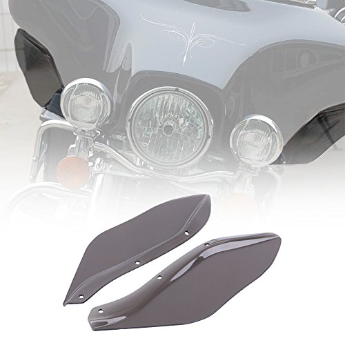 Product Cover KIWI MASTER 2 Pcs Fairing Air Deflectors Side Wings Windshield Side Cover Shield Compatible for 1996-2013 Harley Davidson Touring Electra/Street/Tri Glide CVO,Dark Smoke Finish