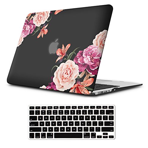 Product Cover iLeadon Macbook 12 inch Case Model A1534 Protective Hard Case Soft Touch Ultra Thin Shell Cover+Keyboard Cover For MacBook 12 Inch With Retina Display ,Peony Flower