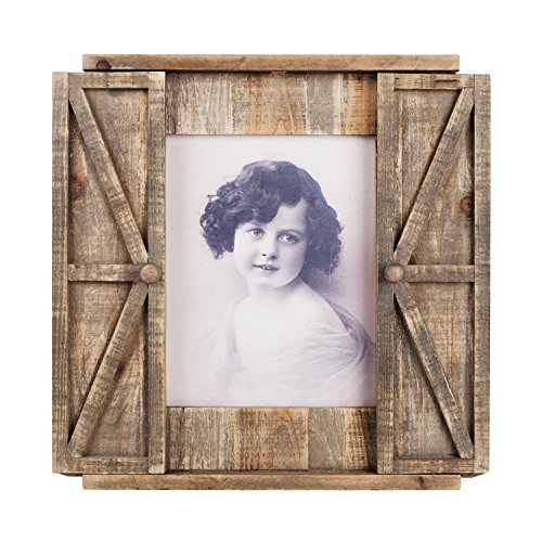 Product Cover Paris Loft Wood Barn Door Picture Frame, Distressed Hanging Wooden Photo Frame 8x10 Inches
