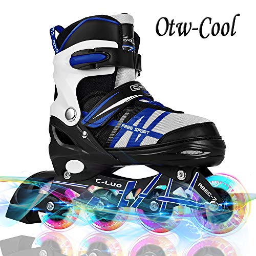 Product Cover Otw-Cool Adjustable Inline Skates for Kids and Adults, Roller Skates with All Wheels Light up, Safe and Durable Inline Roller Skates for Girls and Boys, Men and Ladies