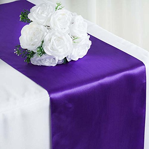 Product Cover Efavormart 10 Packs of Premium Satin Table Top Runner for Weddings Birthday Party Fit Rectangle and Round Table 12