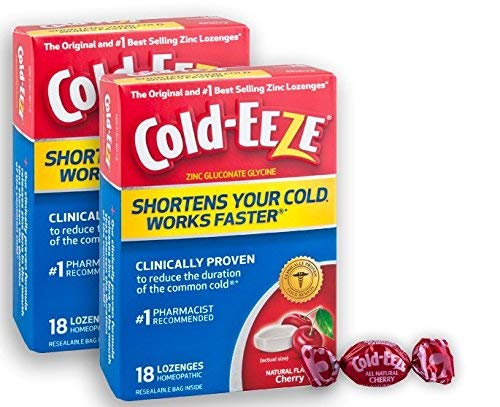 Product Cover Cold-EEZE Cold Remedy Lozenges All Natural Cherry, 18ct Twin Pack