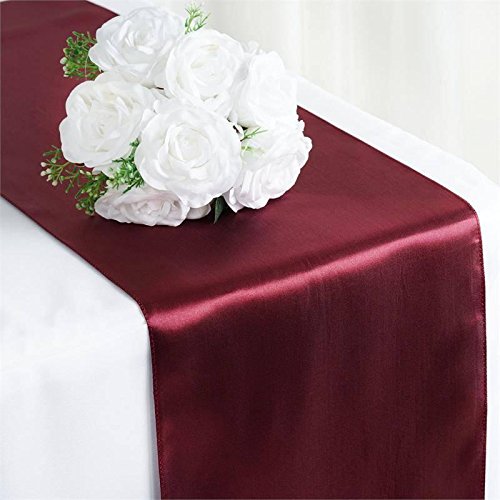 Product Cover Efavormart 10 Packs of Premium Satin Table Top Runner for Weddings Birthday Party Fit Rectangle and Round Table 12