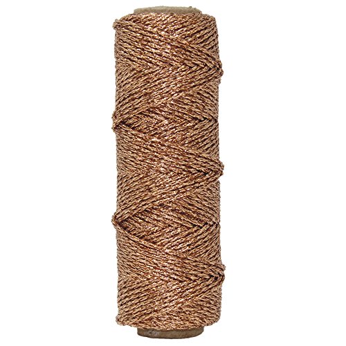 Product Cover Just Artifacts Eco Metallic Bakers Twine 55yd 11 Ply Solid Rose Gold - Decorative Bakers Twine for DIY Crafts and Gift Wrapping