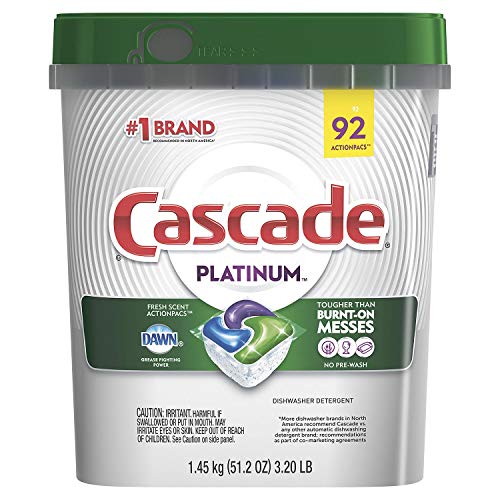 Product Cover Cascade Platinum Dishwasher Detergent, 16x Strength With Dawn Grease Fighting Power, Fresh Scent (92 Count)