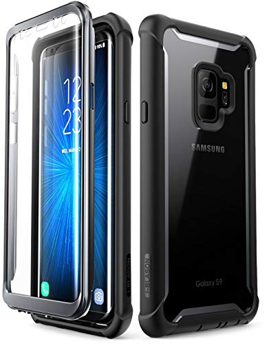 Product Cover i-Blason Case for Galaxy S9 2018 Release, [Ares] Full-body Rugged Clear Bumper Case with Built-in Screen Protector (Black)
