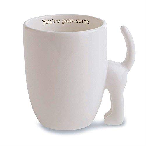 Product Cover Mud Pie 5003016P Dog Tail You're Paw-Some 14 oz Coffee Mug, One Size, White
