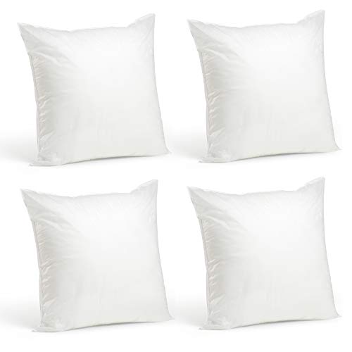 Product Cover Foamily Set of 4-20 x 20 Premium Hypoallergenic Stuffer Pillow Inserts Sham Square Form Polyester, 20