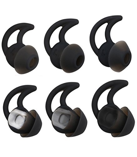 Product Cover ALXCD Ear Tips for Bose SoundSport Free Headphone, S/M/L 3 Pair Replacement Soft Silicone Earbud Tips, Fit for Bose Quietcontrol 30 QC30 Sound Sport Free Headphone（Black
