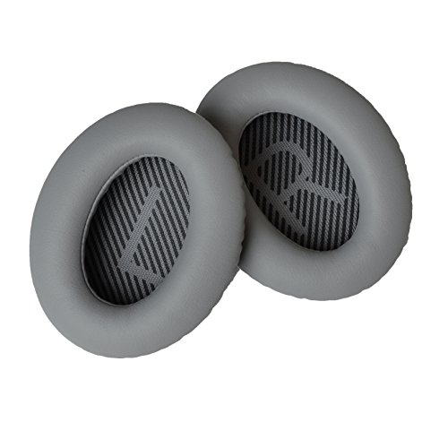 Product Cover Accessory House Replacement Ear Cushions for Bose Quiet Comfort 35 (QC35) Headphones. Complete with QC35 Shaped Scrims with 'L and R' Lettering (QC35 Grey)