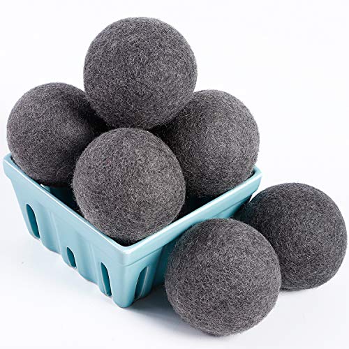 Product Cover Dryer Balls Laundry, Wool Dryer Balls - Premium Quality - 100% Organic New Zealand Natural Fabric Softener - Reduce Wrinkles, Static Cling, Hypoallergenic, Chemical Free, Non-Toxic Reusable(Grey)