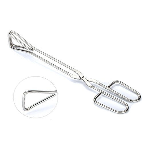 Product Cover Kitchen Tongs, NPYPQ Metal Tongs for Cooking, 11 Inch Stainless Steel Grill Tongs for Restaurant Serving BBQ