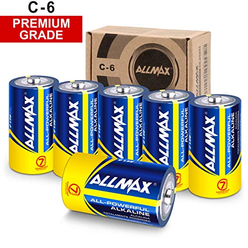 Product Cover ALLMAX All-Powerful Alkaline Batteries - C (6-Pack) - Premium Grade, Ultra Long-Lasting and Leak Proof with EnergyCircle Technology (1.5 Volt)